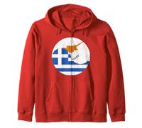 Hellas Cyprus Flags Tee, half Greek half Cypriot flags Tee Zip Hoodie