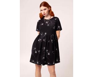 Hellbunny - Grungy Spider Mini Black - Dress - black - L - 95% Cotton, 5% Elastane L