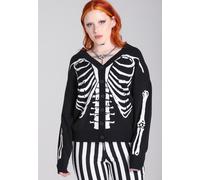 Hellbunny - Skeleton Black/White - Cardigan - black - XL - 50% Viscose, 50% Polyacrylic,Knitwear XL