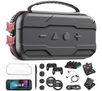 HELLCOOL 12 IN 1 Switch 2025 Case Kit for Nintendo Switch 2, Carry Case with Screen Protector ,Dockable Case,Charging Dock,steering wheel,Game Card Slots & Switch 2 Accessory Storage