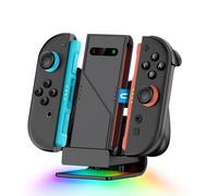 HELLCOOL 2 in 1 Charger Station with Joy Con Hand Grip Compatible with Nintendo Switch 2(2025) Joy Con Only, Fast Charging Dock for Switch 2 Joy Con Charger Accessories