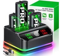 HELLCOOL 4x4800mWh Rechargeable Battery Pack for Xbox Series X|S, One, Elite, S|X Controller with USB-C Charging Dock and Cable