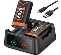 HELLCOOL Battery Pack for Xbox Controller,2x5520mWh Battery Pack Rechargeable with Xbox Charging Dock/LED Indicator/Charging Cable,Charger Battery Pack for X.box Series X|S,X.box One/Elite/S|X
