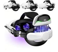 HELLCOOL Head Strap with 10000mAh Battery for Meta Quest 3S/3/2, 45° Up/Down Tilt Adjustment, Comfortable Cotton Back Padding, Extended Playtime VR Accessory for Adults & Teens