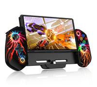 HELLCOOL Pro Controller for Switch/OLED,One-Piece Switch Joycon Grip with Hall Effect Joystick,Switch Controller for Handheld with Turbo/Programmable/6-Axis/Vibration/RGB/4 Games Card Slot