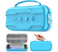 HELLCOOL Switch 2 Case for Nintendo Switch 2025/Switch/OLED - Waterproof Travel Carry Case with Shockproof EVA Padding, 10 Game Card Slots & Switch Accessory Storage Pouch Blue