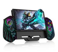 HELLCOOL Switch Pro Controller for Nintendo Switch/OLED,Controller for Handheld Grip with Hall Effect Joystick,One-Piece Switch Joy Con with Turbo/Programmable/6-Axis/Vibration/RGB/4 Games Card Slot