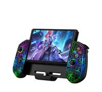 HELLCOOL Switch Pro Controller for Switch/OLED,Controller for Handheld Grip with Hall Effect Joystick,One-Piece Switch Joy Con with Turbo/Programmable/6-Axis/Vibration/RGB/4 Games Card Slot