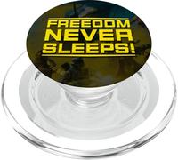 Helldivers 2 Freedom Never Sleeps Yellow Text Video Game PopSockets PopGrip for MagSafe