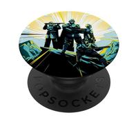Helldivers 2 Illustrated Poster Sunburst Video Game PopSockets Adhesive PopGrip