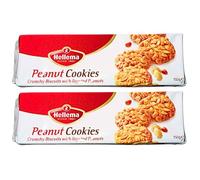 Hellema Peanut Cookies 2 Pack - 2 x 150g - Crunchy Peanut Biscuits - Classic Nutty Cookie Snack - Includes Gifty Goodness Shopping List