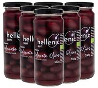 Hellenic Sun - Organic Kalamata Whole Olives, Bulk Pack, 6 x 330g, Authentic Greek Produce