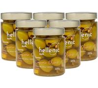 Hellenic Sun - Turmeric & Lemon Verbena Pitted Olives, 6 x 330g, Exotic Flavour Blend