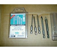 Heller QuickBit Tile & Glass 5pc Set Ceramic Drill Bits 4mm 5 6 8 10mm