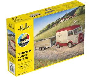 Heller 52331 Starter Kit Citroen HY + Goods Trailer 1/24