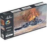 Heller 55078 - 1:400 Starter Kit Bismarck + Tirpitz Twinset - New