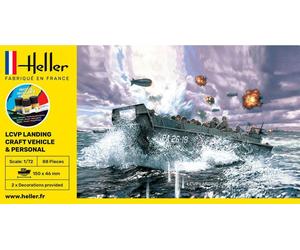 HELLER 56995 US Navy LCVP Landing Craft 1/72 Scale 88 Pieces Plastic Kit T48Post