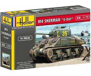 HELLER 79892 US Army M4 Sherman Tank D-Day 1/72 Scale 91 Pieces Plastic Kit T48P