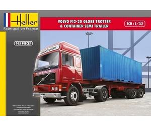 Heller 81702 1:32nd scale Volvo F12-20 Globe Trotter & Container Semi Trailer