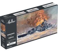 Heller Scale Model Kit 85078 - Bismarck & Tirpitz - 1:400 Scale Twin Pack - New