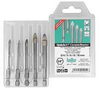 GLASS DRILL BIT 5Pc HELLER TILE SET 4,5,6,8,10mm Ceramic Mirror Wall Floor