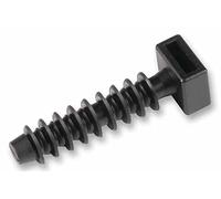 HELLERMANNTYTON LOK01 Cable Tie Mount, Wall Plug Fixing Base, Pack 100, 8 mm, Fir Tree Barb, Nylon 6 (Polyamide 6), Black (1 piece)