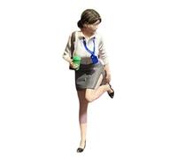 Hellery 1/64 Female Figure Model, Tiny Human Model, Resin Role Figure for Station Layouts, Miniature Projects, white shirt