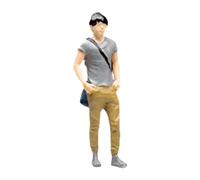 Hellery 1:64 Figure Model for Decoration in The House, Human Figure for Tea Room, Man in Gray