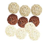 Hellery 10Pcs 50mm Large Wicker Rattan Balls - Decorative Balls for Bowls, Vase Filler, Coffee Table Decor, Wedding Party Decoration