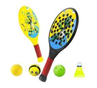 Hellery 2-Pack Kids Padel Rackets - Lightweight PE Tennis Paddles for Junior Beginners with 4 Balls, Non-Slip Grip for Outdoor/Beach/Park Play