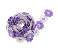 Hellery 3 Yards Polyester Trims for Clothing, Wardrobe, Dress , Purple White, 25mm