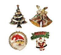 Hellery 4 Christmas Brooch Ornaments for Everyday Use, As A Christmas Or Wedding Gift