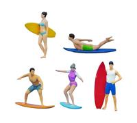 Hellery 5-piece Kayak Figure Model in 1:64 Scale for The Sand Table, Toy for DIY Scenes, Photo Props, Accessories