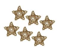 Hellery 6Pcs 10cm Natural Star Rattan Wicker Ball garden and home Decor Ornaments