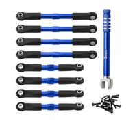 Hellery 8x RC Tie Rods Push Rods Replacement, Heavy-Duty Steering Linkages Made of Aluminum Alloy for 1:16 Slash 4x4 Models, Blue