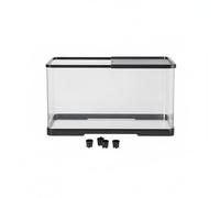 Hellery Acrylic Terrarium Reptile Tank Habitat Enclosure With Sliding Door And Vent Thick PET For Impact Resistant suitable for geckos scorpions hermit crabs frogs desktop shelf, Black, M