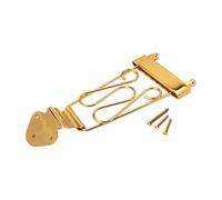 Hellery Archtop Jazz Guitar Trapezoid String Plate, Metal Replacement Accessories with Mounting Screws, Gold