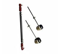 Hellery Bass Drum Beater Set Adjustable Double Pedal Link Rod Sturdy Stability Music Accessory for Stage, Studio, Aluminum Alloy Black And Red Connecting Rod With 2 Black Felt Head Beaters