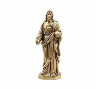 Hellery Brass Figurine Messiah Statue Sculpture Ornament Miniature Blessed Metal Casting With Vintage Tone And Detailing Suitable for prayer space, Ys