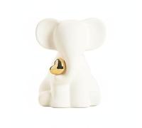 Hellery Ceramic Elephant Figurine Decorative Statue Ornament Sculpture With Heart Minimalist Design Handmade Ceramic Build For A Refined Look Suitable For, White, Left Heart Elephant