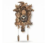 Hellery Children Decorative Clock Cuckoo Clock Wall Clock Birdhouse Clock With Quiet Movement And Hourly Birdsong Carved With Leaves Birds And Squirrels With, Copper
