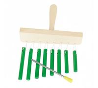 Hellery Children Musical Bell Eight Tone Wood Chime Handheld Toy Percussion Instrument Wind Instrument Clear Notes for Basic Musical Awareness and, Green