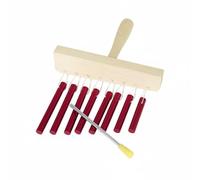 Hellery Children Musical Bell Eight Tone Wood Chime Handheld Toy Percussion Instrument Wind Instrument Clear Notes for Basic Musical Awareness and, Red