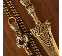 Hellery Copper Keychain Pendant Brass Pendant Charm Accessory Ornament With Meticulously Worked Texture And Decorative Loop, style to 5