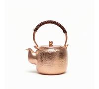 Hellery Copper Vessel Tea Kettle Teapot Pitcher Pot Crafted from Pure Copper with Hammered Surface Curved Wrapped Top Handle and Spout Suitable for Home Tea