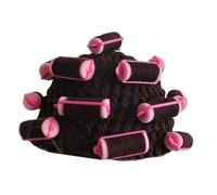 Hellery Curler Hat Cute Headdress Crochet Curler Hat for Role Play Autumn Winter, dark brown