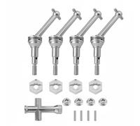 Hellery Cvd Drive Shaft Rc Car Shaft Axle Joint Replacement Easy To Install Extended Service Life Stable Control Suitable for 1/14 Scale Models Front And Rear, SET, Silver-silver