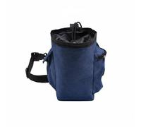 Hellery Cylindrical Chalk Bag with Pockets Drawstring Chalk Bag with Pockets Zippered for Climbing, Array, Blue