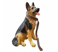 Hellery Decorative Canine Statue German Figurine Dog Sculpture Animal Ornament Realistic Design With Attentive Stance Suitable for garden path yard corner, 54cm German Shepherd Dog Statue