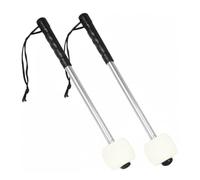Hellery Drum Mallet Bass Drum Felt Head Drumstick Percussion Stainless Steel Handle Firm Grip With Wrist Strap build suitable for large ensemble pieces live concerts band